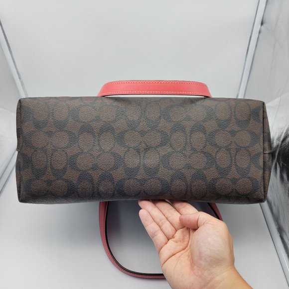 Coach Gallery Tote in Signature Canvas 79609 Brown Watermelon - Picture 5 of 8